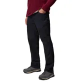Pantalón de corte recto en color negro, confeccionado en tejido técnico resistente, con bolsillos laterales y cierre frontal.