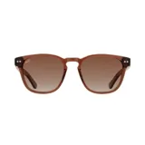 Lentes de sol con montura color marrón claro y lentes degradadas marrones.