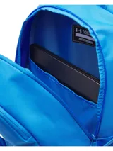 Mochila Under Armour Hustle Lite color azul con logo blanco estampado.