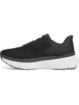 Championes de running Under Armour modelo Infinite Pro 2, color negro con suela blanca. Presentan parte superior de malla técnica transpirable, forro acolchado en cuello y lengüeta, y entresuela con tecnología de amortiguación UA HOVR+ para mayor retorno de energía y estabilidad.