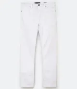 Pantalón blanco de corte skinny confeccionado en sarga de algodón con elastano.