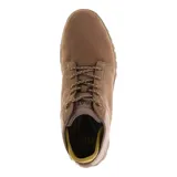 Botas Caterpillar modelo Science Mid, color marrón, con diseño de caña media, cordones bicolor y suela texturizada con tracción.
