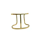 Pulsera brazalete de bronce dorado, ajustable para usar en la muñeca o en el antebrazo.