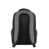 Mochila Samsonite modelo Acceleration Bravo, color gris con detalles en negro y tiradores de cierre en color amarillo neón. Cuenta con múltiples compartimentos con cierre y logo de la marca estampado en el frente.