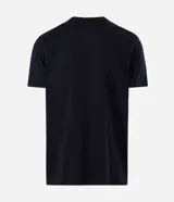 Remera de algodón color negro, de manga corta y cuello redondo, con estampa fotográfica localizada en el pecho.