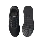 Championes Adidas modelo Lite Racer 3.0, color negro, con diseño de malla transpirable y las icónicas tres bandas laterales en tono sobre tono.