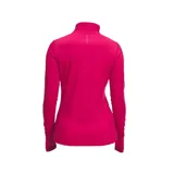 Remera deportiva Under Armour Qualifier Run de color negro, con medio cierre frontal, mangas largas con orificios para los pulgares y tecnología que absorbe la humedad.