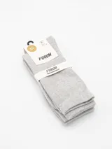 Pack de dos pares de medias de caña media color marrón con textura acanalada.