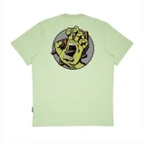 Remera verde claro de manga corta con estampado pequeño del logo de la mano de Santa Cruz en el pecho.