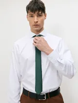 Camisa de vestir Harrington color celeste, de manga larga, con cuello clásico y cierre frontal de botones.