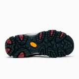 Sneaker de trekking Merrell Moab 3 para mujer, color marrón con detalles en gris, suela Vibram y parte superior de gamuza y malla transpirable.