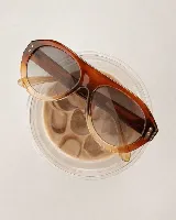 Lentes de sol estilo aviador con armazón grueso de policarbonato negro y cristales degradados con protección UV400.
