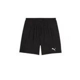 Short deportivo Puma Run Fav Velocity 2in1 negro, con cintura elástica y logo estampado en blanco.