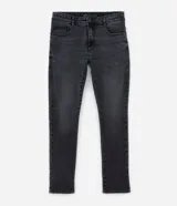 Pantalón skinny de jean gris oscuro con bolsillos delanteros y traseros.