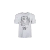 Remera blanca Amiri con estampado gráfico frontal de un águila, la inscripción "AMIRI 1976" y el texto "Hollywood California".
