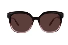 Lentes de sol Azzaro con armazón de acetato en degradado de marrón oscuro a transparente y cristales polarizados en tono marrón.