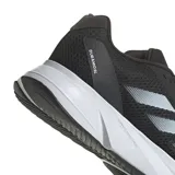 Championes Adidas Duramo SL, color negro con detalles plateados, ideales para running.