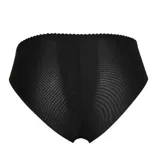Bombacha de encaje negro semitransparente con diseño clásico y acabado invisible.