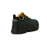 Zapato de seguridad Diadora Utility modelo Low S3 SRC, color negro con detalles en amarillo. Presenta cordones bicolor, suela robusta antideslizante y diseño ergonómico de alta resistencia.