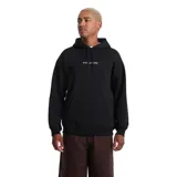 Canguro Volcom color negro, de corte holgado, con capucha ajustable mediante cordón, bolsillo tipo canguro en la parte delantera y el logotipo de la marca impreso en el pecho.