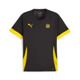 Camiseta de fútbol Puma del Club Atlético Peñarol, modelo Matchday para hombre. Diseño de color negro con detalles en amarillo en los puños, los laterales y los logos de Puma y del club. Incorpora tecnología dryCELL.
