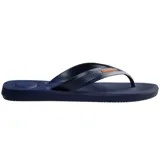 Ojotas Havaianas Top Max Comfort color negro con logo blanco en las tiras.