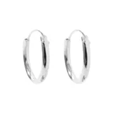 Par de aros tipo argolla de plata 925, de tamaño pequeño y forma tubular.