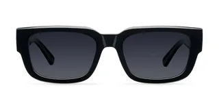 Gafas de sol cuadradas negras con lentes polarizadas negras, montura gruesa de bio-based G850 y protección UV400.
