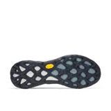 Championes de trail running Merrell modelo Agility Peak 6, color azul y gris con suela blanca y negra. Presentan parte superior de malla transpirable con detalles en TPU, cordones blancos y logo de la marca en el lateral.