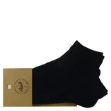 Pack de dos pares de medias cortas de algodón, color negro, con diseño liso y elástico en la parte superior.