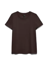 Camiseta de cuello redondo y manga corta, confeccionada en punto jersey de algodón orgánico. Presenta un diseño de calce regular con textura suave y liviana.