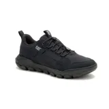 Sneakers Caterpillar modelo Hex Lite Outdoor para hombre, de color negro. Combinan malla y ante de vaca, con cordones elásticos ajustables y suela de EVA ligera.