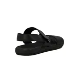 Sandalias de hombre Br Sport color negro, con doble tira horizontal y tira trasera con ajuste de velcro.