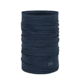 Bufanda tubular Buff confeccionada en lana merino, diseño ligero y sin costuras en color azul marino.