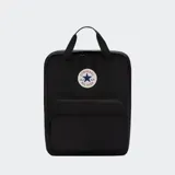 Mochila negra de poliéster con logo Converse All Star en el frente, asa de mano y correas ajustables para los hombros.