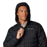Campera Columbia modelo Delta Ridge II Down Omni-Heat de color negro, con capucha y cierre frontal completo. Cuenta con tecnología HeatSeal sin costuras y forro termorreflectante.