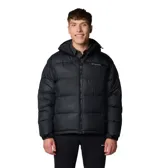 Campera puffer negra con capucha ajustable, cierre frontal completo y bolsillos laterales con cierre. Cuenta con tecnología Omni-Heat reflectante en el interior para mayor retención de calor y puños ajustables.