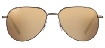Lentes de sol Serengeti modelo Haywood con armazón metálico en tono bronce y cristales polarizados en color ámbar.