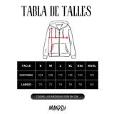 Campera negra con capucha y cierre frontal, con estampado en la espalda de texto en japonés en color blanco. Diseño inspirado en el anime Haikyu!!