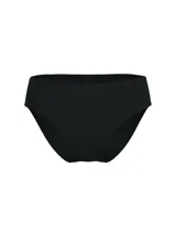 Panty tipo bikini de tiro medio, color negro, confeccionada en microfibra supersuave con acabado liso sin costuras termoselladas y cobertura moderada en la espalda.