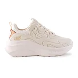 Zapatillas deportivas Skechers Bobs Sport Chaos Hi color crema, con cordones, plataforma y plantilla Memory Foam.