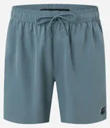 Bermuda masculina color verde con cintura elastizada ajustable con lazo, bolsillos laterales y traseros, y etiqueta de goma en el ruedo. Confeccionada en poliéster.