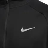 Buzo deportivo Nike de manga larga, color negro, con cuello alto y cierre frontal parcial. Presenta logo de la marca estampado en el pecho.