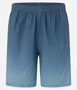 Bermuda deportiva masculina de color azul, con cintura elástica y cordón interno de ajuste.