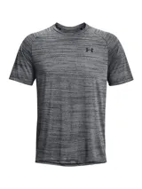 Remera deportiva Under Armour Tech™ 2.0 para hombre, color gris jaspeado con logo negro en el pecho.