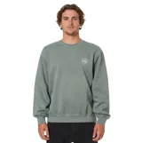 Buzo verde Katin de cuello redondo y manga larga, con detalle bordado en el pecho.
