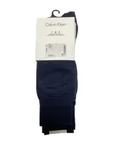 Pack de tres pares de medias de vestir Calvin Klein, color azul marino con diseño geométrico en relieve.