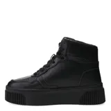 Championes tipo bota color negro, con plataforma y cordones.