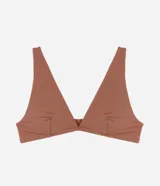 Soutien tipo bralette confeccionado en modal, con diseño de escote en V, breteles anchos y ajuste posterior. Es una prenda sin aros ni copas, caracterizada por su suavidad y transpirabilidad.