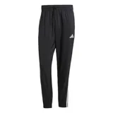 Pantalón deportivo Adidas M 3S Wv Tc Pt para hombre, de color negro con las clásicas tres tiras blancas a los lados. Cuenta con cintura elástica con cordón de ajuste y puños elasticados en los tobillos.